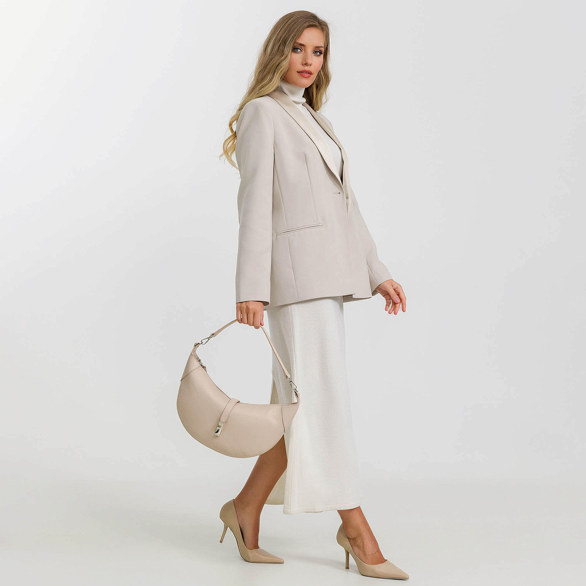 Женская сумка Dr. Koffer из натуральной кожи бежевая