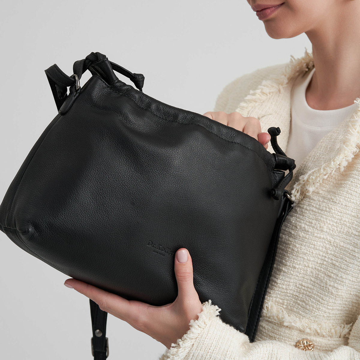 Женская сумка Dr.Koffer из натуральной кожи чёрная