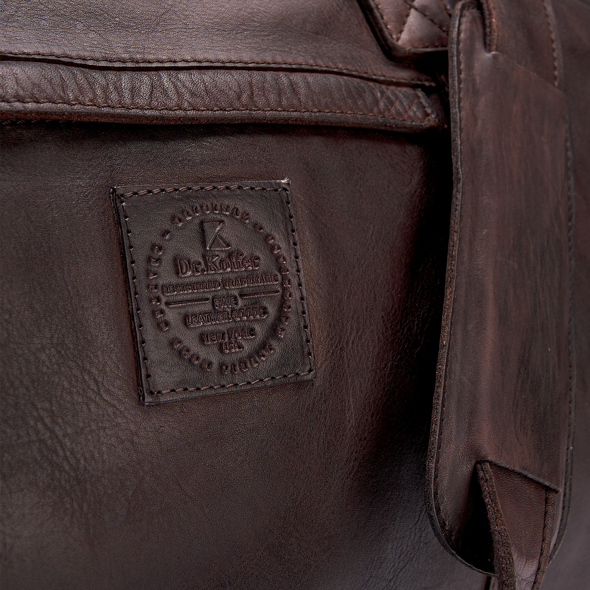 Сумка дорожная Dr.Koffer из натуральной кожи коричневая