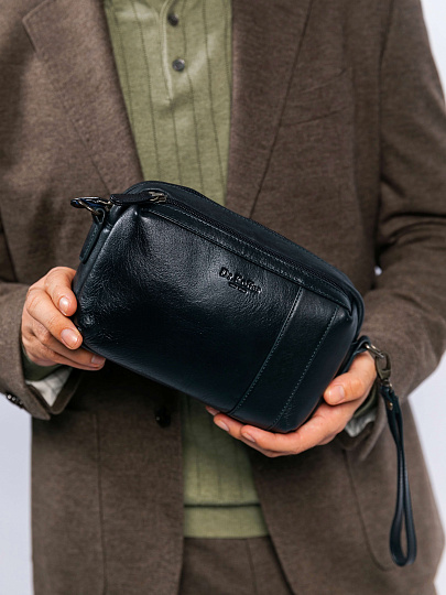 Сумка-визитка Dr. Koffer из натуральной кожи синяя