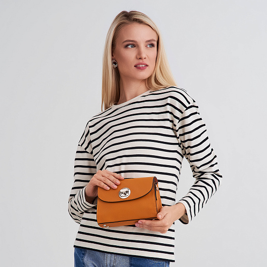 Женская сумка Dr. Koffer из натуральной кожи оранжевая