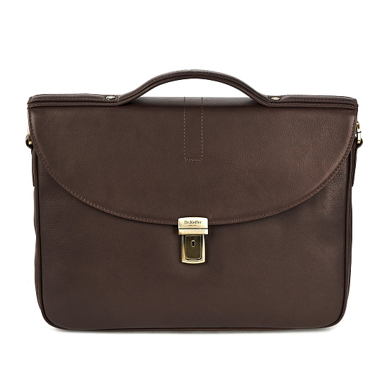Портфель Dr.Koffer из натуральной кожи темно-коричневый