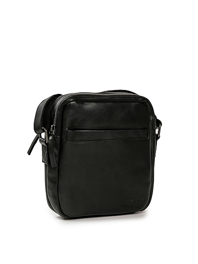 Сумка через плечо Dr.Koffer из натуральной кожи черная