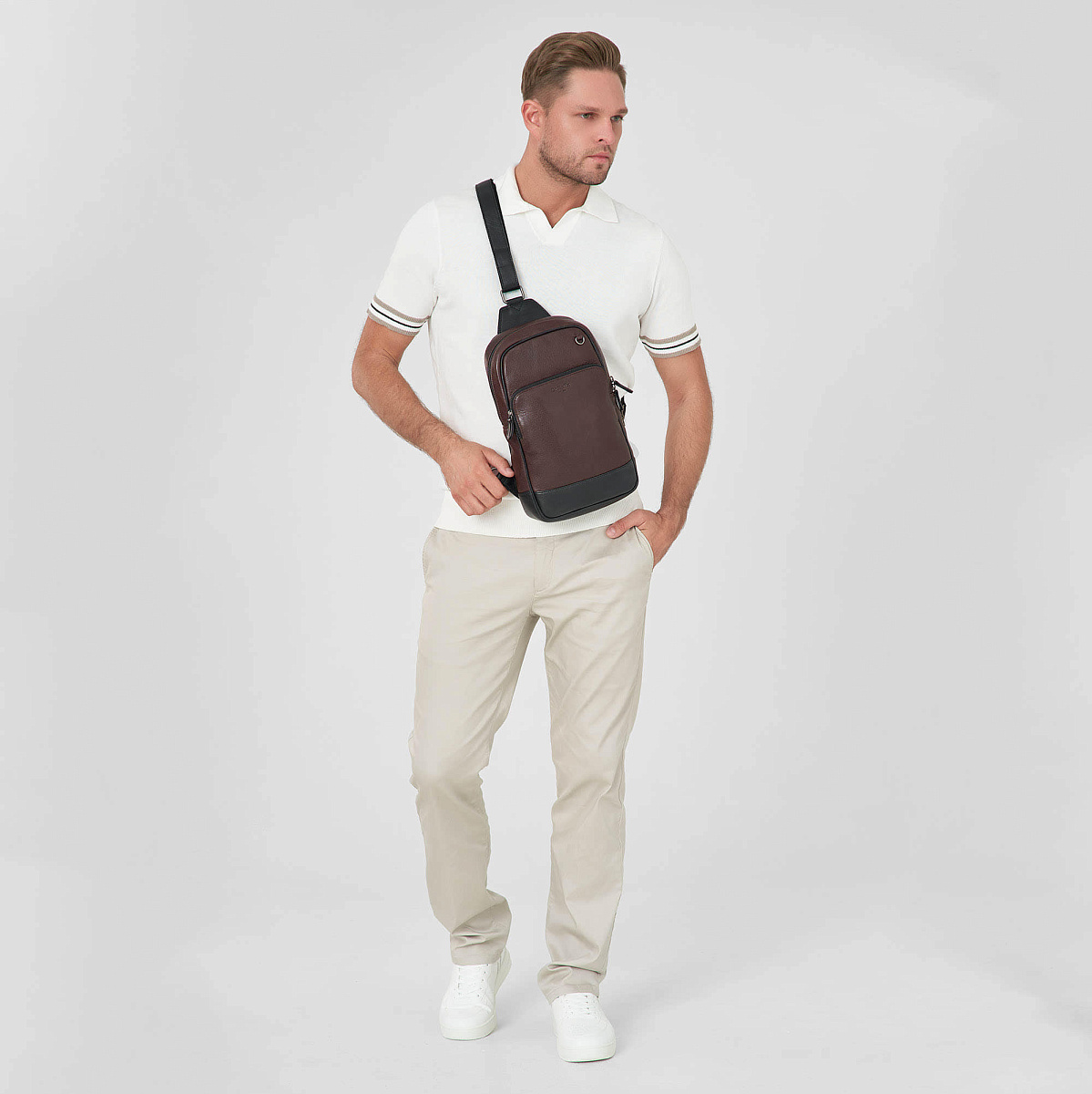 Рюкзак Dr.Koffer из натуральной кожи темно-коричневый