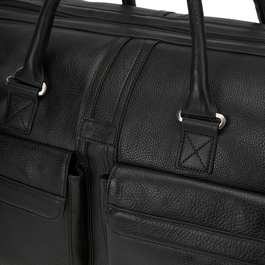 Сумка дорожная саквояж Dr.Koffer из натуральной кожи черный