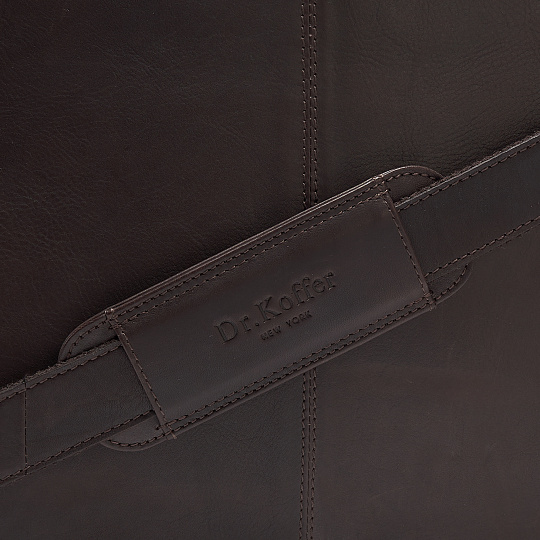 Портфель Dr.Koffer из натуральной кожи темно-коричневый