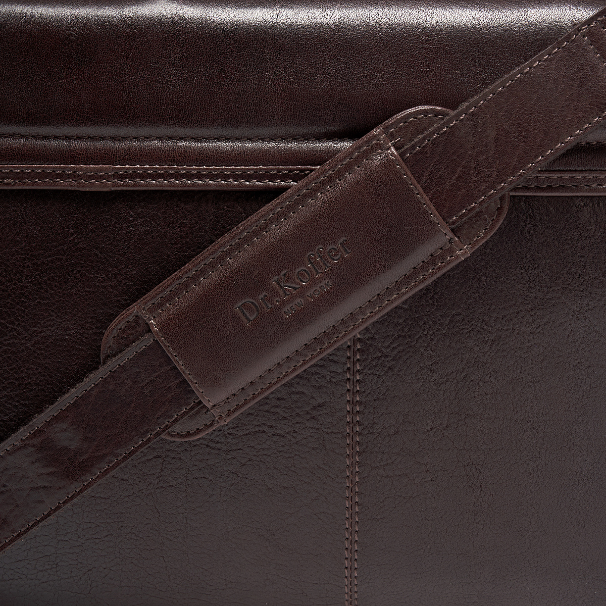 Портфель Dr.Koffer из натуральной кожи темно-коричневый