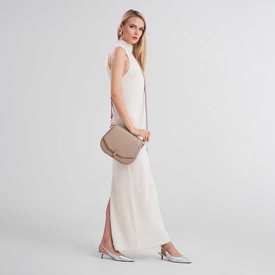 Женская сумка  Dr. Koffer из натуральной кожи бежевая