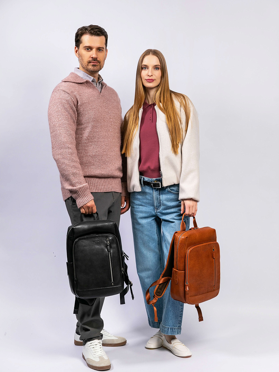 Рюкзак Dr. Koffer из натуральной кожи коричневый