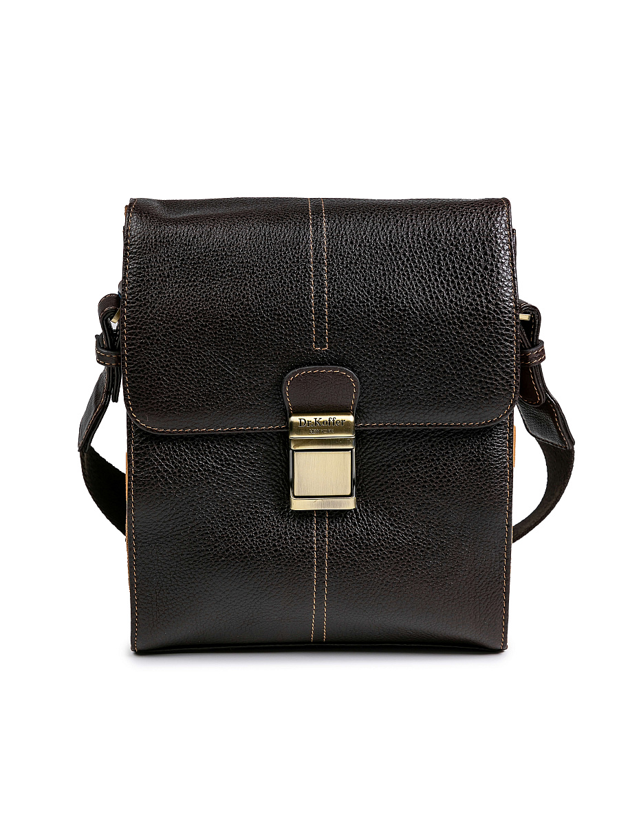 Сумка через плечо Dr.Koffer из натуральной кожи коричневая