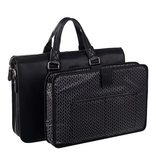 Деловая сумка Dr.Koffer из натуральной кожи черная