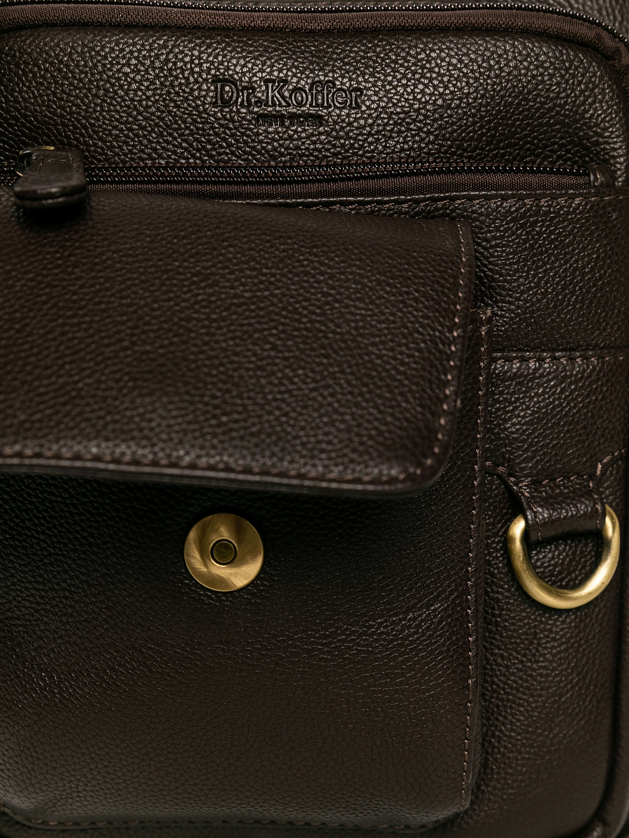 Сумка через плечо Dr.Koffer из натуральной кожи коричневая