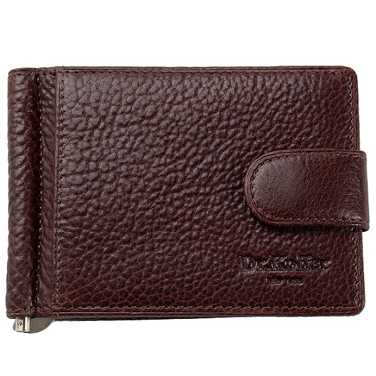 Зажим для денег из зернистой кожи темно-коричневого цвета Dr.Koffer X510199-02-09
