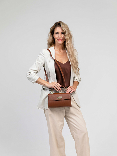 Женская сумка Dr.Koffer из натуральной кожи коричневая