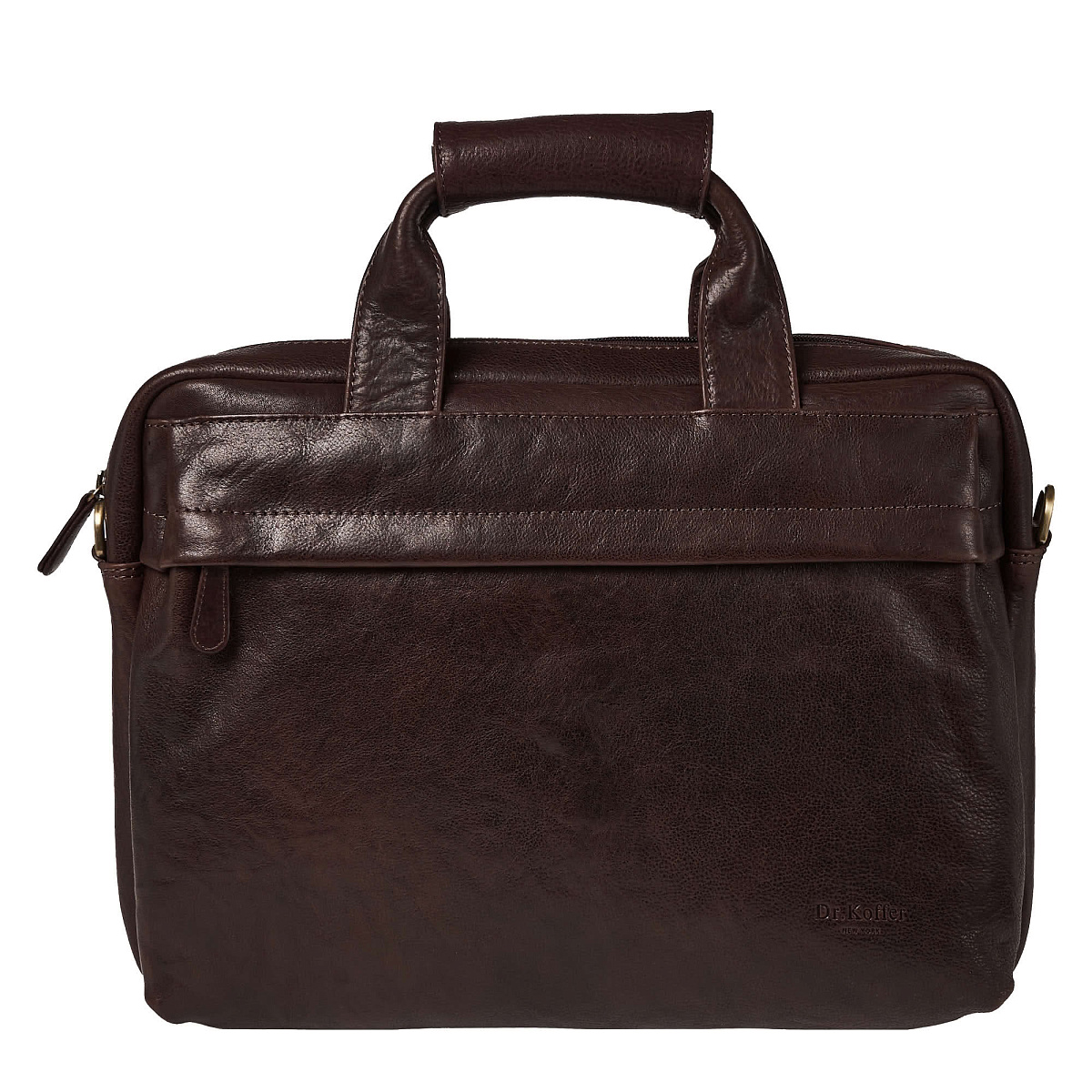 Деловая сумка Dr.Koffer из натуральной кожи темно-коричневая
