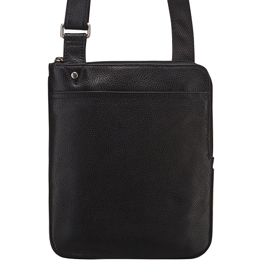 Компактная мужская черного цвета кожаная сумка через плечо Dr.Koffer M402582-220-04
