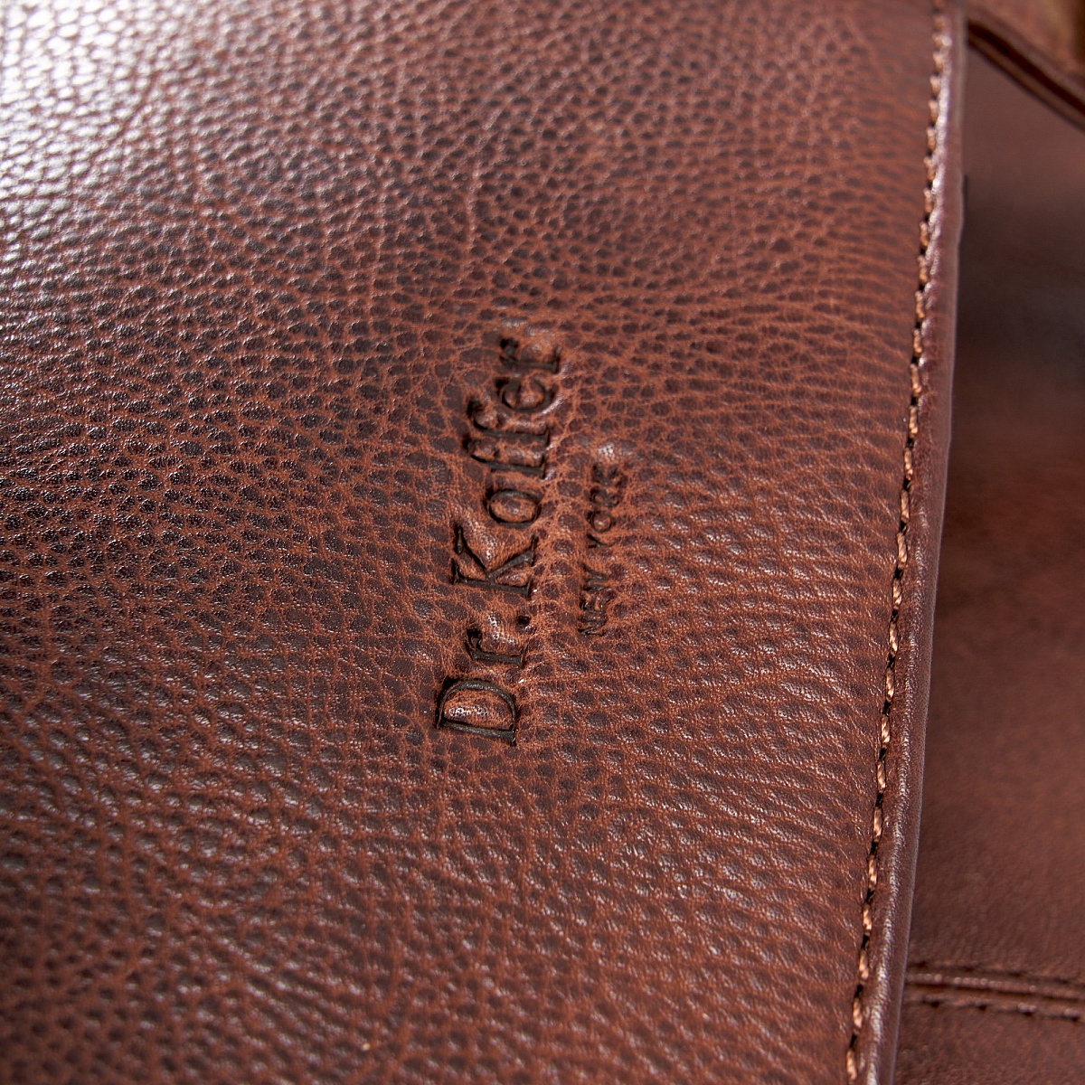 Портфель Dr.Koffer из натуральной кожи темно-коричневый