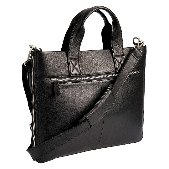 Деловая сумка Dr.Koffer из натуральной кожи черная