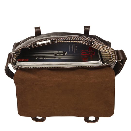 Сумка через плечо Dr.Koffer из натуральной кожи коричневая