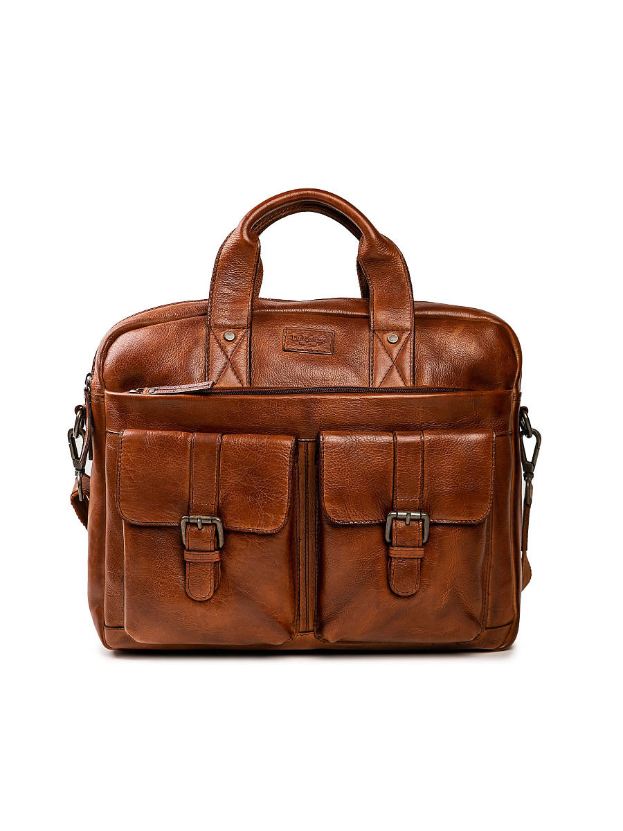 Деловая сумка Dr.Koffer из натуральной кожи коричневая