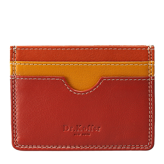 Кредитница Dr.Koffer из натуральной кожи оранжевая