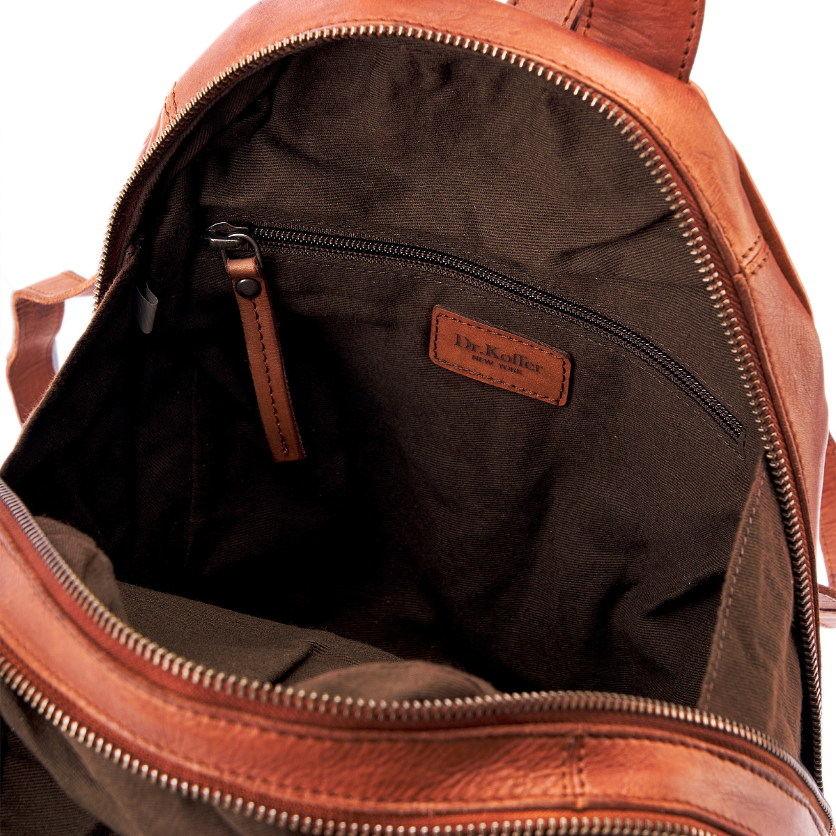 Рюкзак Dr.Koffer из натуральной кожи светло-коричневый