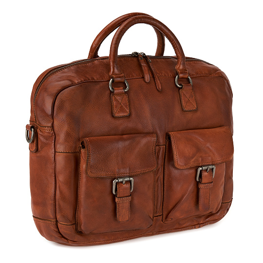 Деловая сумка Dr.Koffer из натуральной кожи коричневая