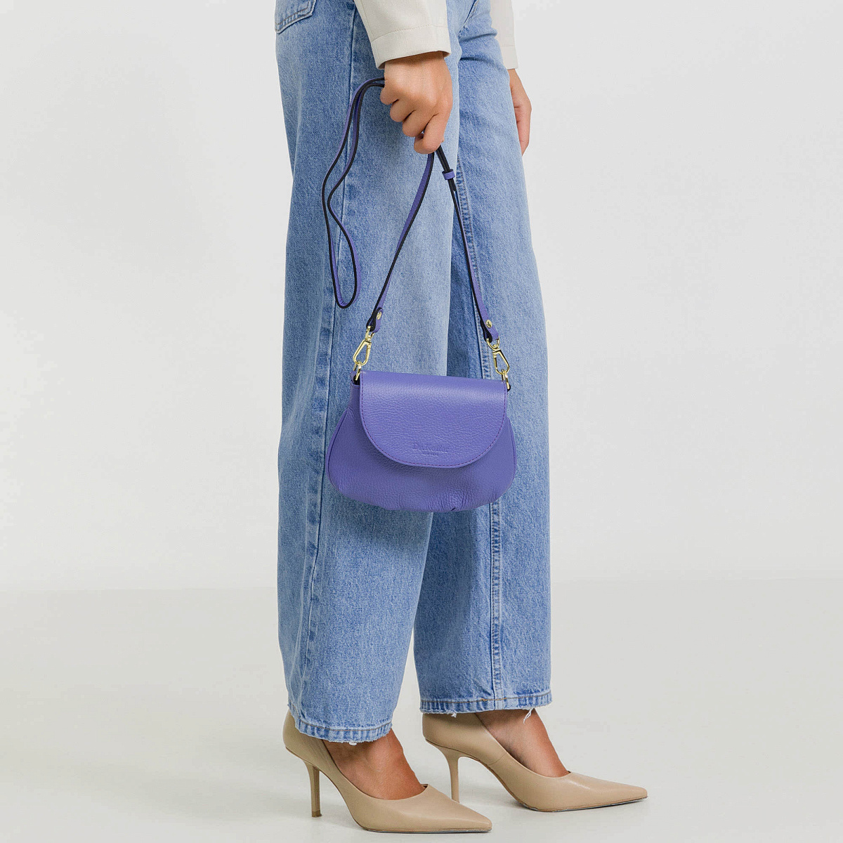 Женская сумка Dr. Koffer из натуральной кожи голубая