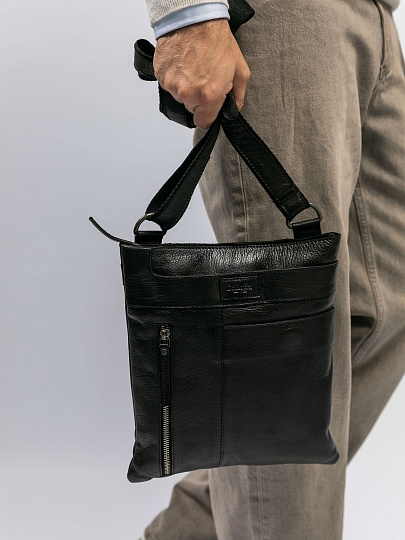 Сумка через плечо Dr.Koffer из натуральной кожи черная