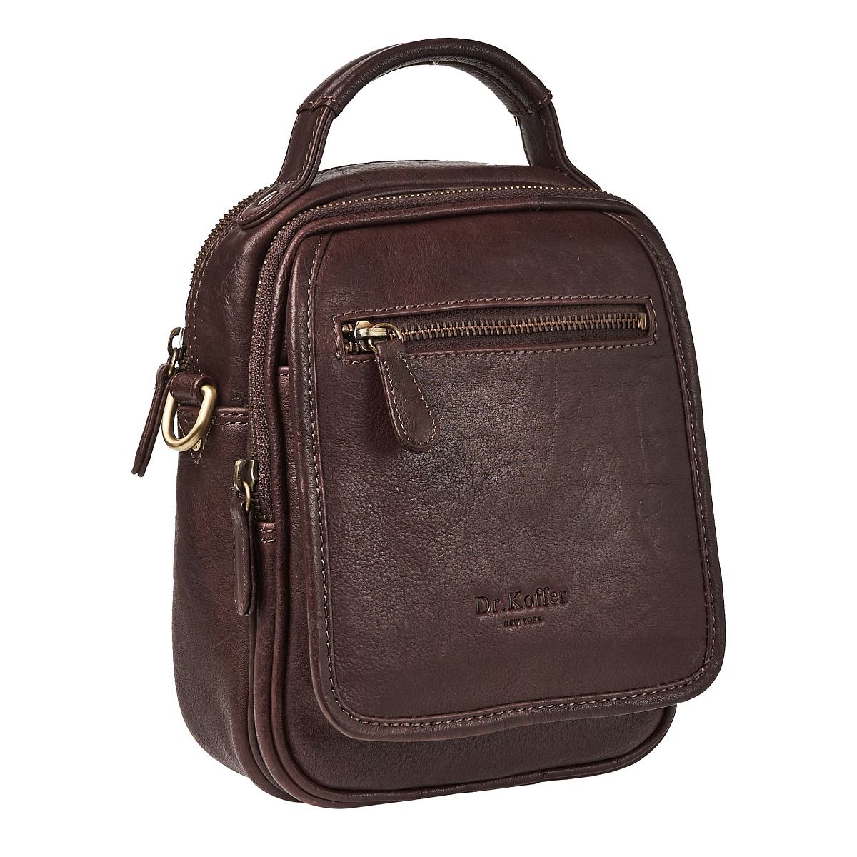 Сумка через плечо Dr.Koffer из натуральной кожи коричневая
