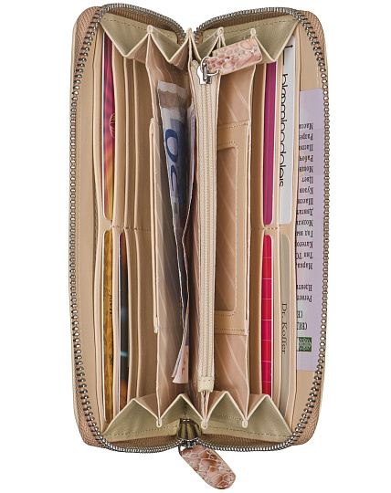 Портмоне Dr.Koffer из натуральной кожи бежевое