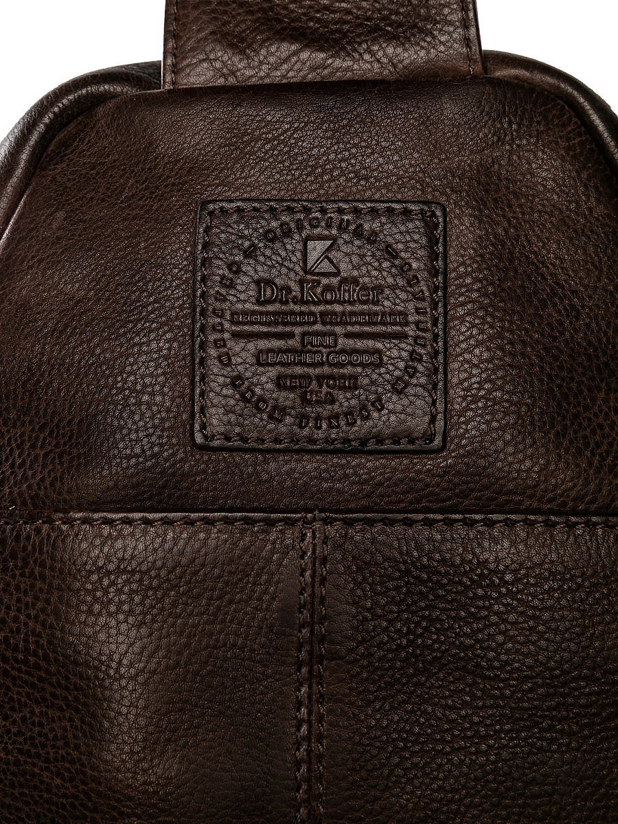Рюкзак Dr.Koffer из натуральной кожи темно-коричневый