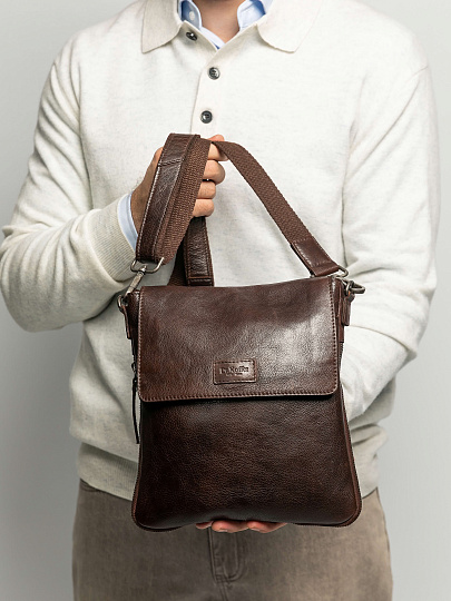 Сумка через плечо Dr.Koffer из натуральной кожи коричневая