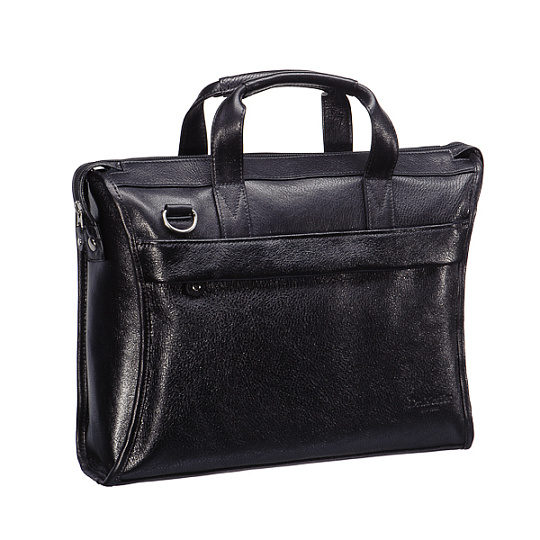 Прямоугольная черного цвета кожаная сумка для документов Dr.Koffer B408430-02-04