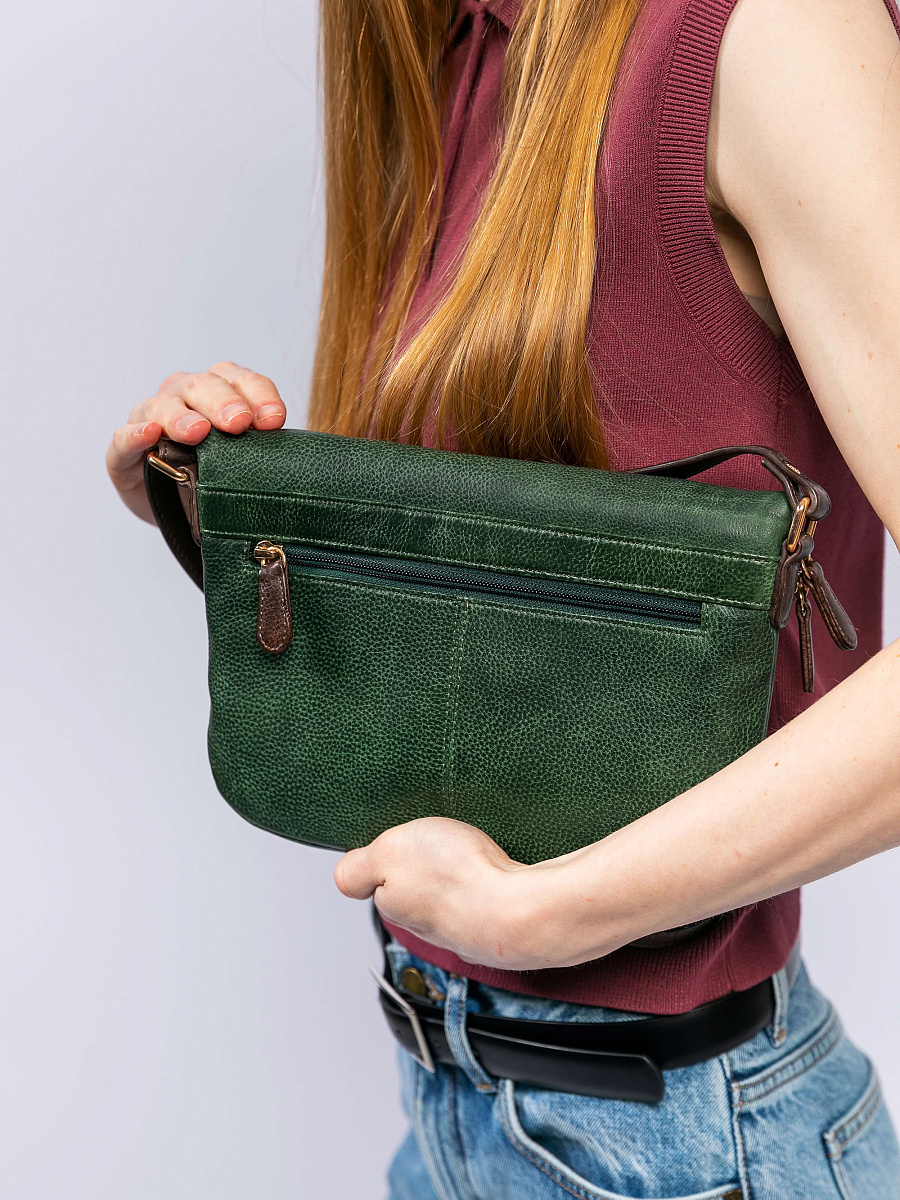 Женская сумка Dr. Koffer из натуральной кожи зеленая