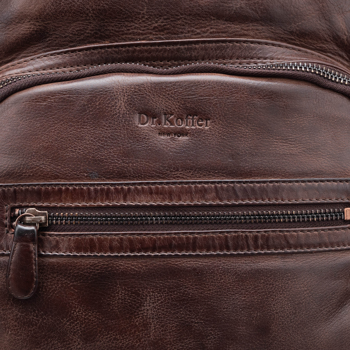 Рюкзак Dr.Koffer из натуральной кожи темно-коричневый
