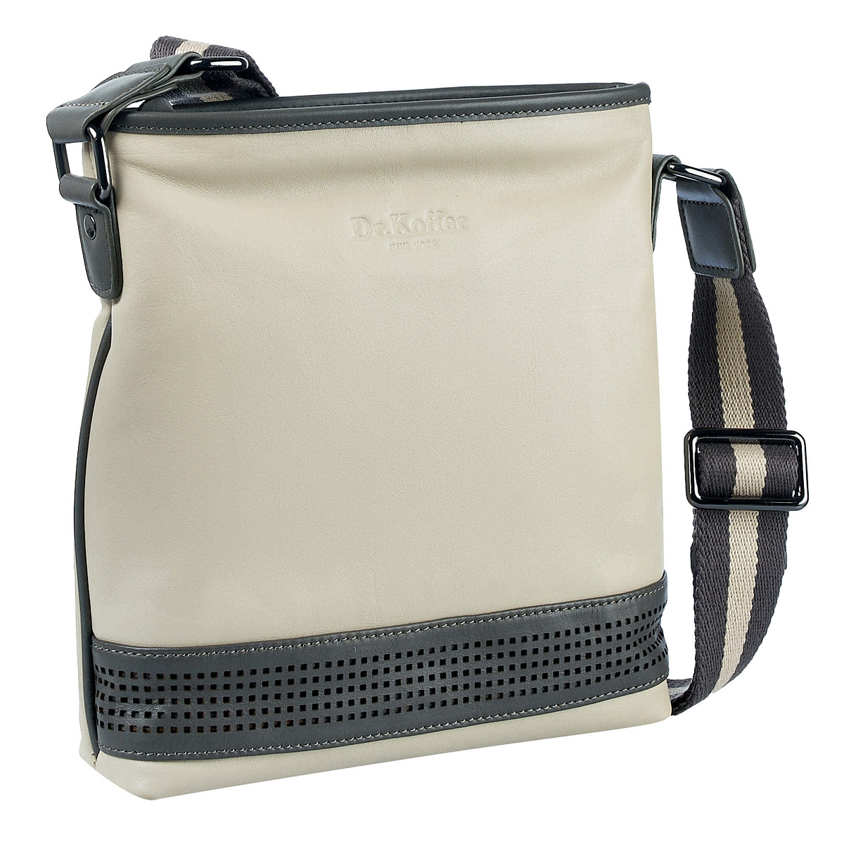 Сумка через плечо Dr.Koffer из натуральной кожи бежевая