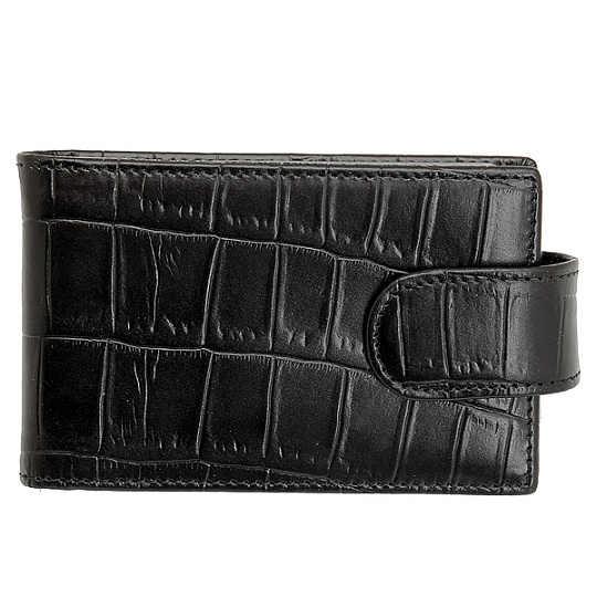 Визитница Dr.Koffer из натуральной кожи черная