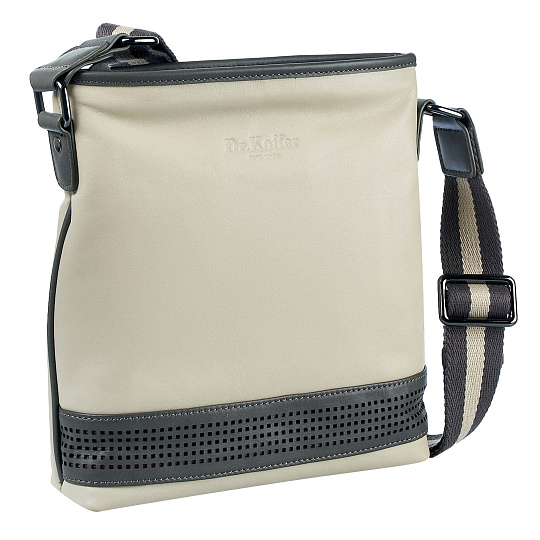 Сумка через плечо Dr.Koffer из натуральной кожи бежевая