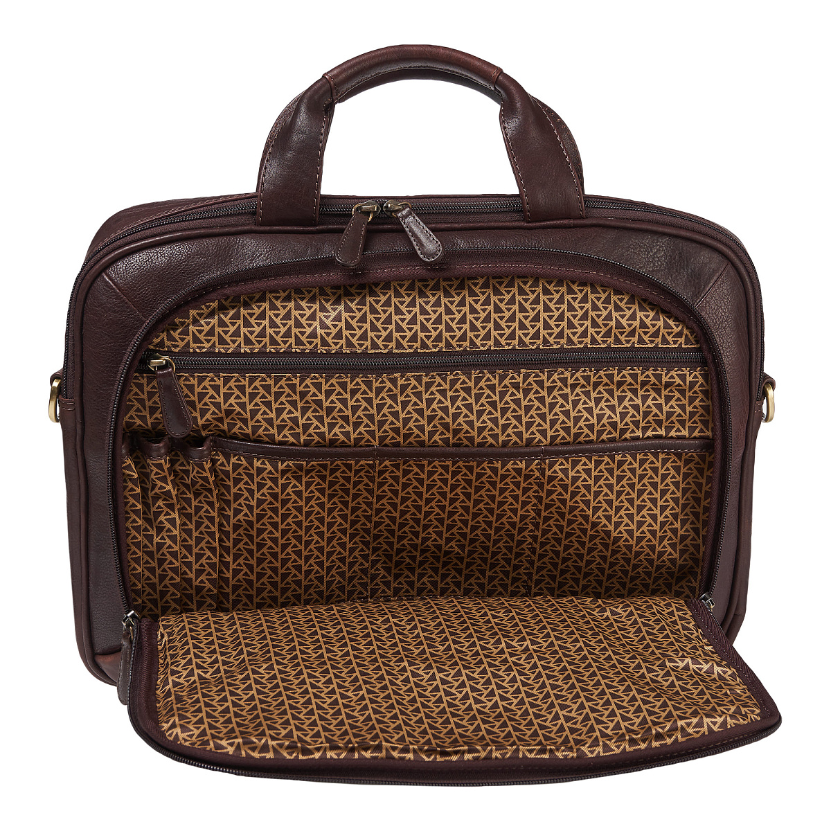 Деловая сумка Dr.Koffer из натуральной кожи темно-коричневая