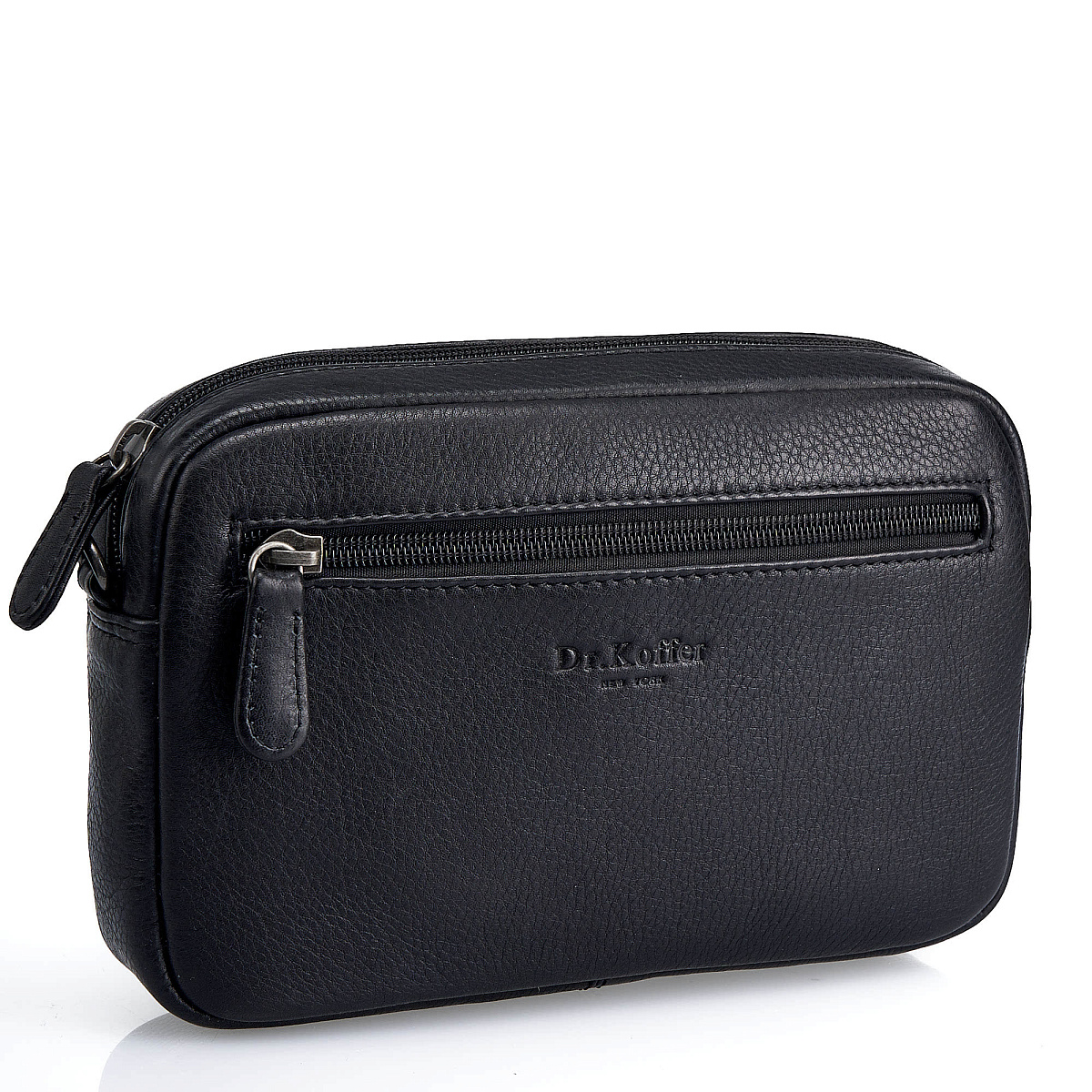 Сумка барсетка из натуральной кожи Dr. Koffer черная