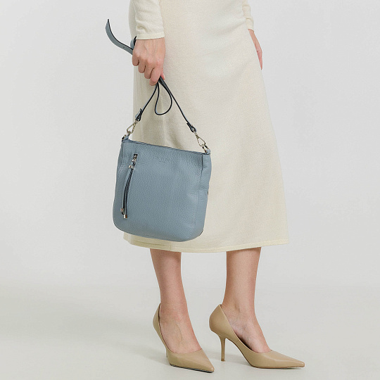 Женская сумка Dr. Koffer из натуральной кожи голубая