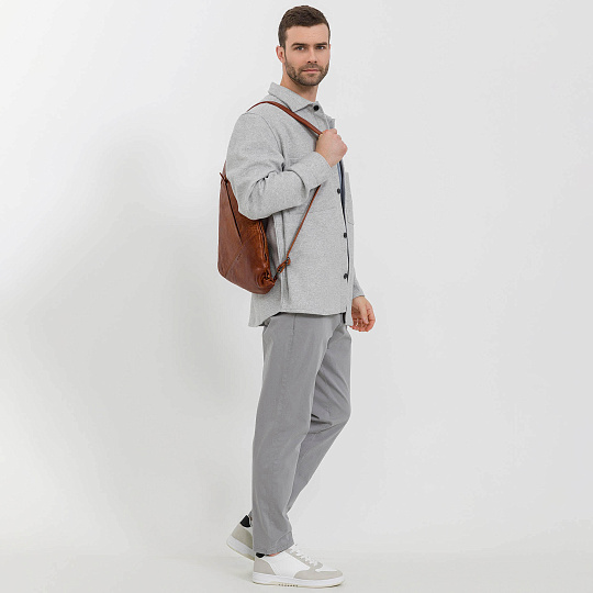 Рюкзак Dr.Koffer из натуральной кожи светло-коричневый