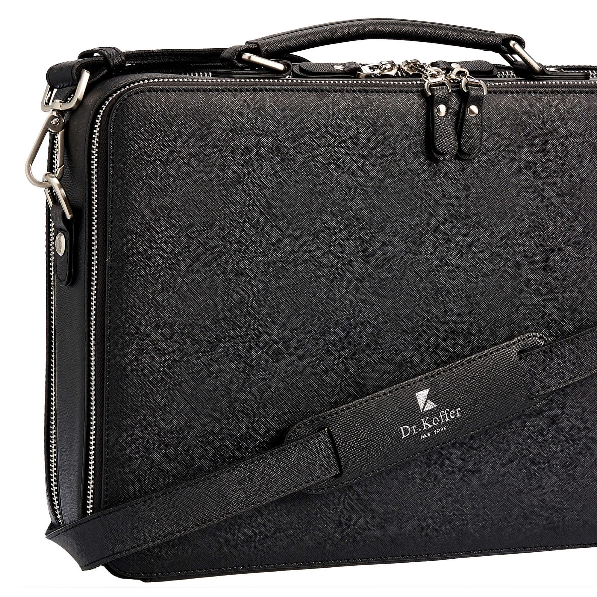 Деловая сумка Dr.Koffer из натуральной кожи черная