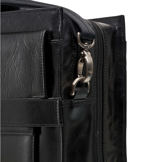 Деловая сумка Dr.Koffer из натуральной кожи черная