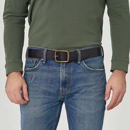 Ремень Dr. Koffer из натуральной кожи черный