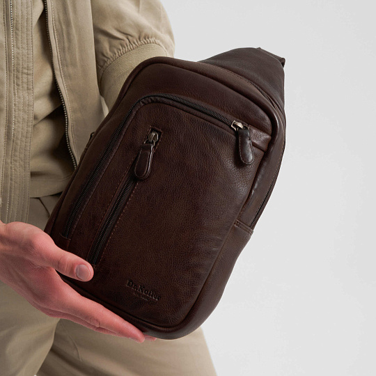 Рюкзак Dr.Koffer из натуральной кожи темно-коричневый