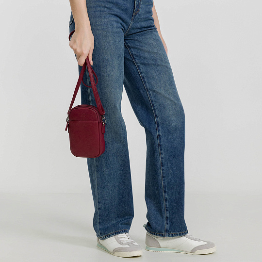 Женская сумка Dr. Koffer из натуральной кожи бордовая