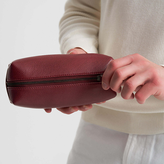 Несессер Dr.Koffer из натуральной кожи бордовый