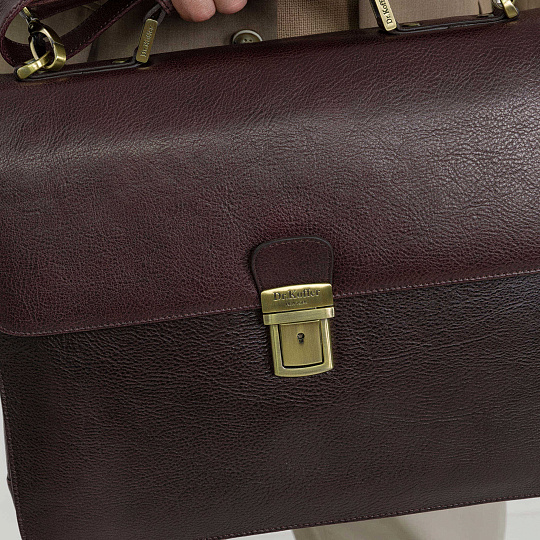 Портфель Dr.Koffer из натуральной кожи темно-коричневый